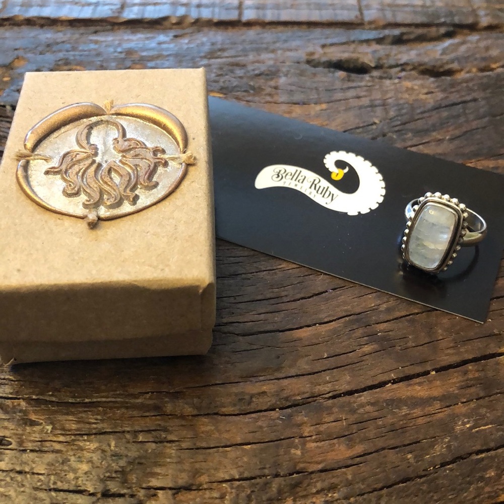 NEW Moonstone sterling silver ring OOAK